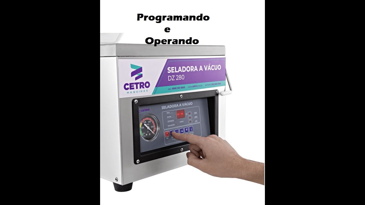 Programando e operando seladora vácuo Cetro DZ280