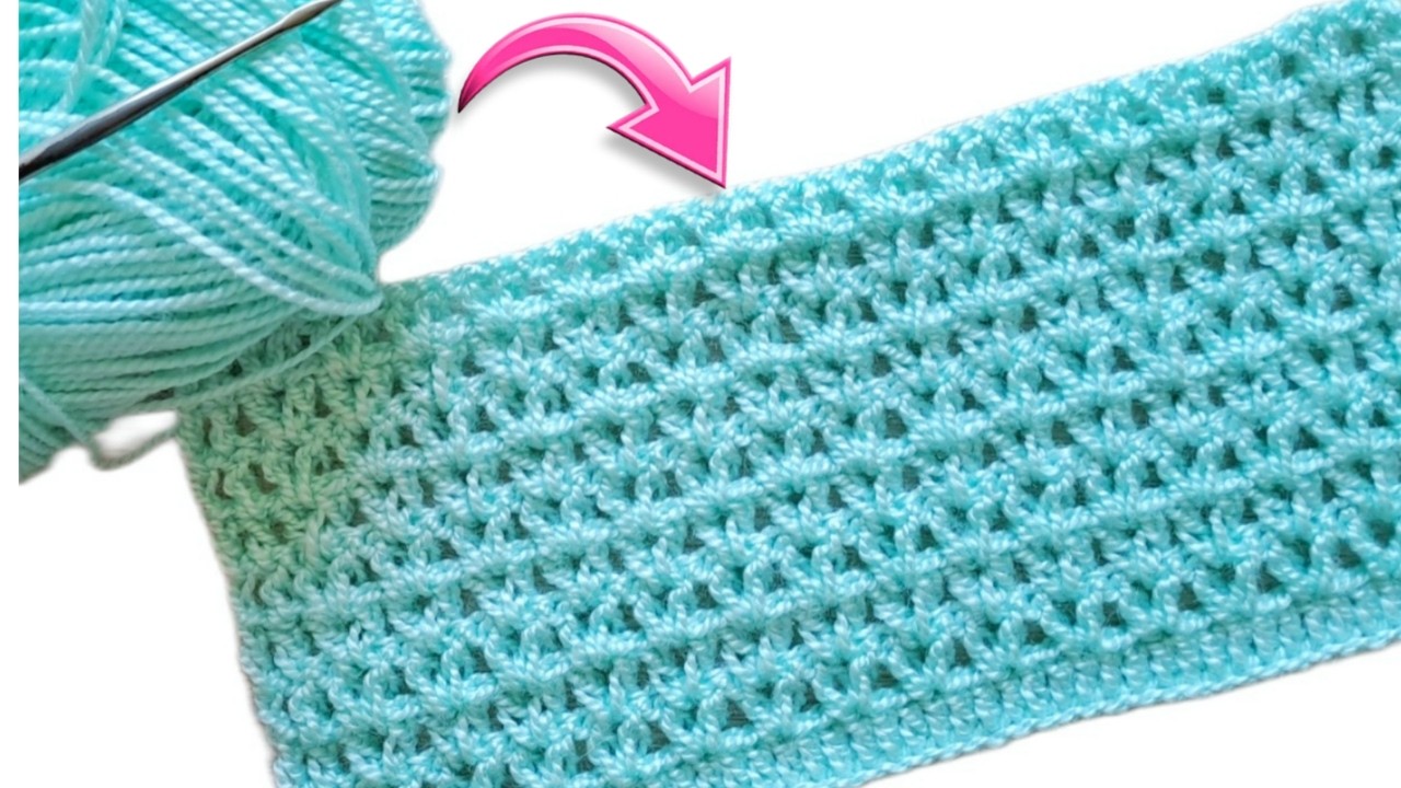 Lindo punto fácil, reversible y adaptable para bufanda, chal, cobija/Video tutorial para iniciantes