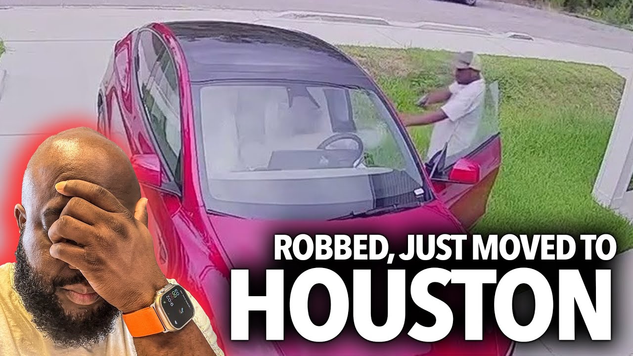Robbed In Front of His Own Home As Soon As He Moves To Houston, Man Screams For Help In New Tesla 😳