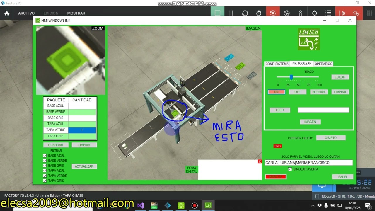 FACTORY IO HMI + WINDOWS INK (Schneider) P4