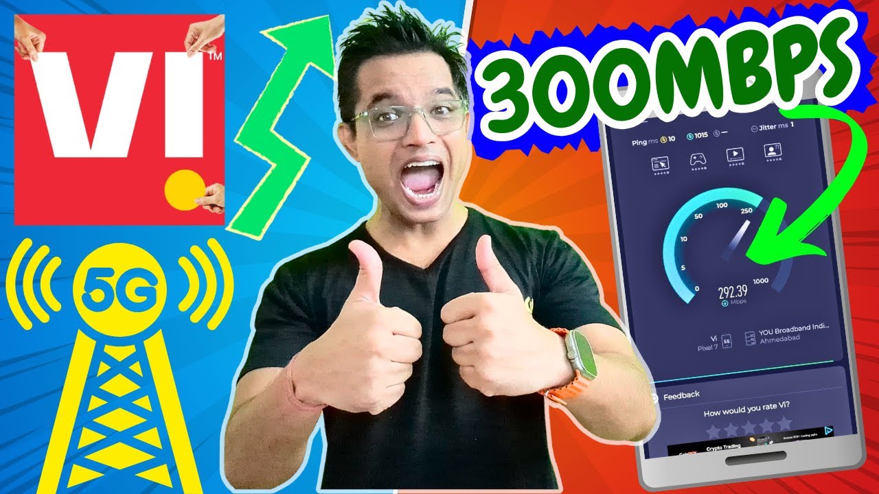 Vi 5G Ahmedabad 300Mbps ✅🗼Vi 5G Speed Test | Vi Fastest 5G Network in India #trending #technoneil