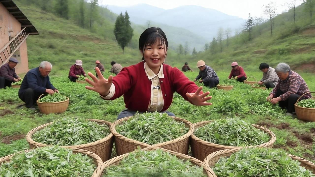 新鲜野菜才卖1元一斤，晒干后价格却直接翻 30 倍！一天采70斤晒干再卖是不是更划算？【燕麦行游】