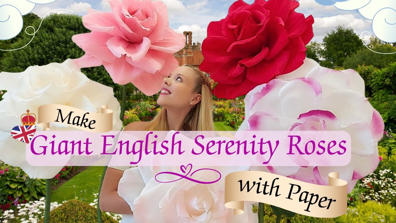 Make GIANT English Roses with Just 1 Crepe Paper Roll | Easy DIY Flower Craft!