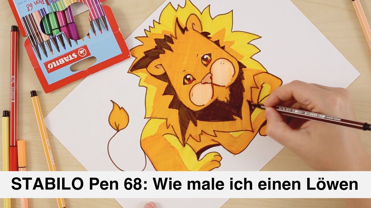 STABILO Filzstifte Pen 68 &ndash; L&ouml;we malen