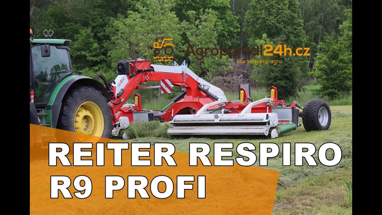 Pásový shrnovač Reiter Respiro R9 profi v ZD Hora nad Vltavou