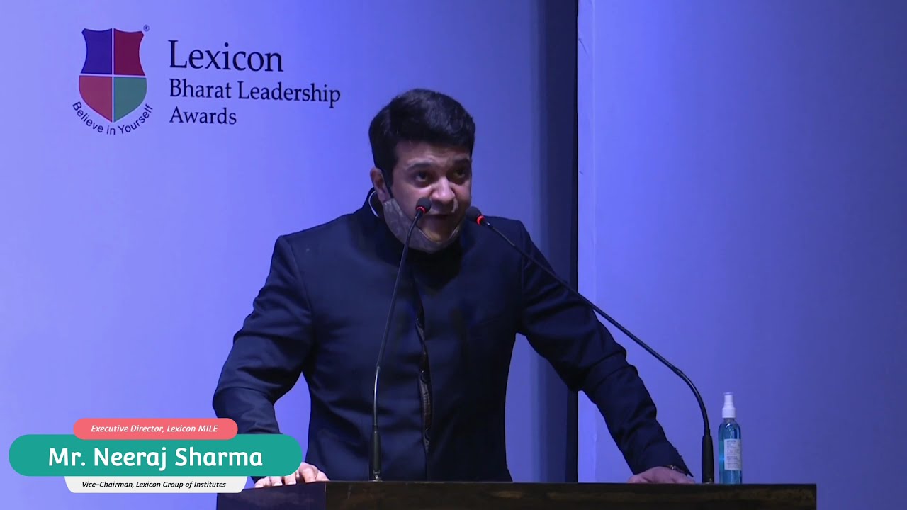 Lexicon Bharat Leadership Awards-Mr. Neeraj Sharma addressing award ceremony held at Lexicon MILE