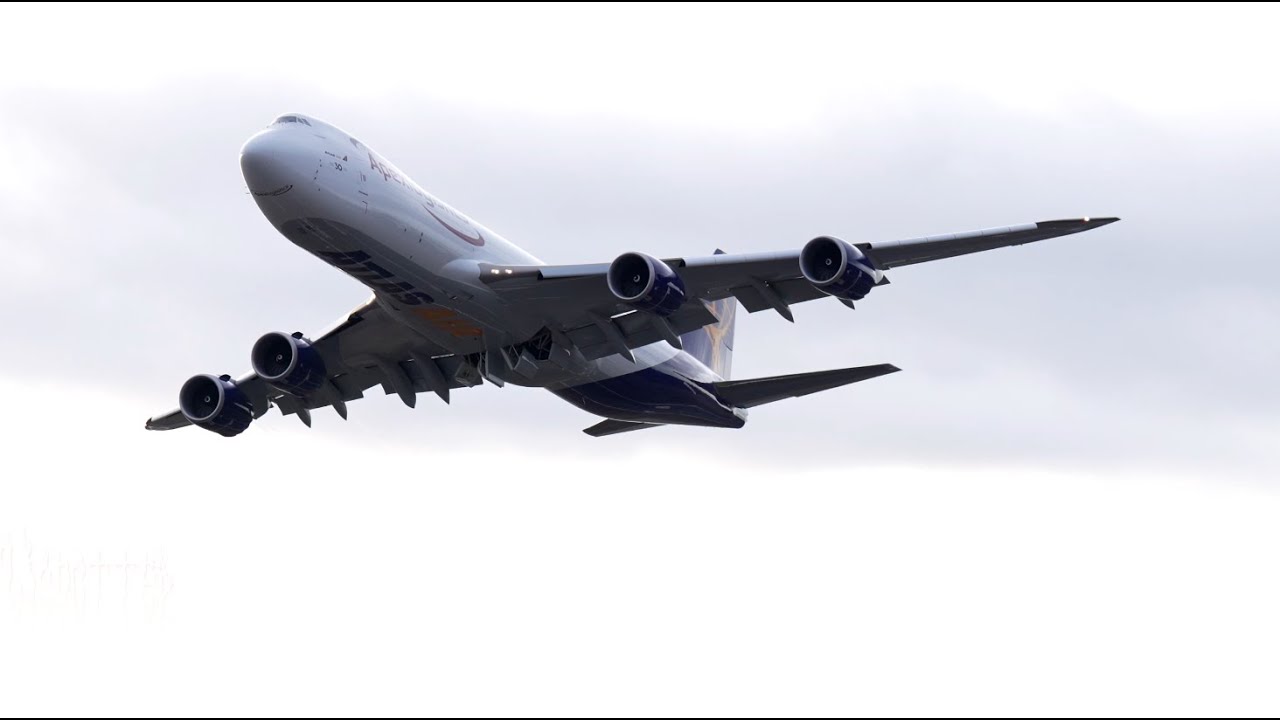 Atlas Air 747-8F (The Last 747 Built) Delivery Flight Takeoff And Fly-By At Paine Field