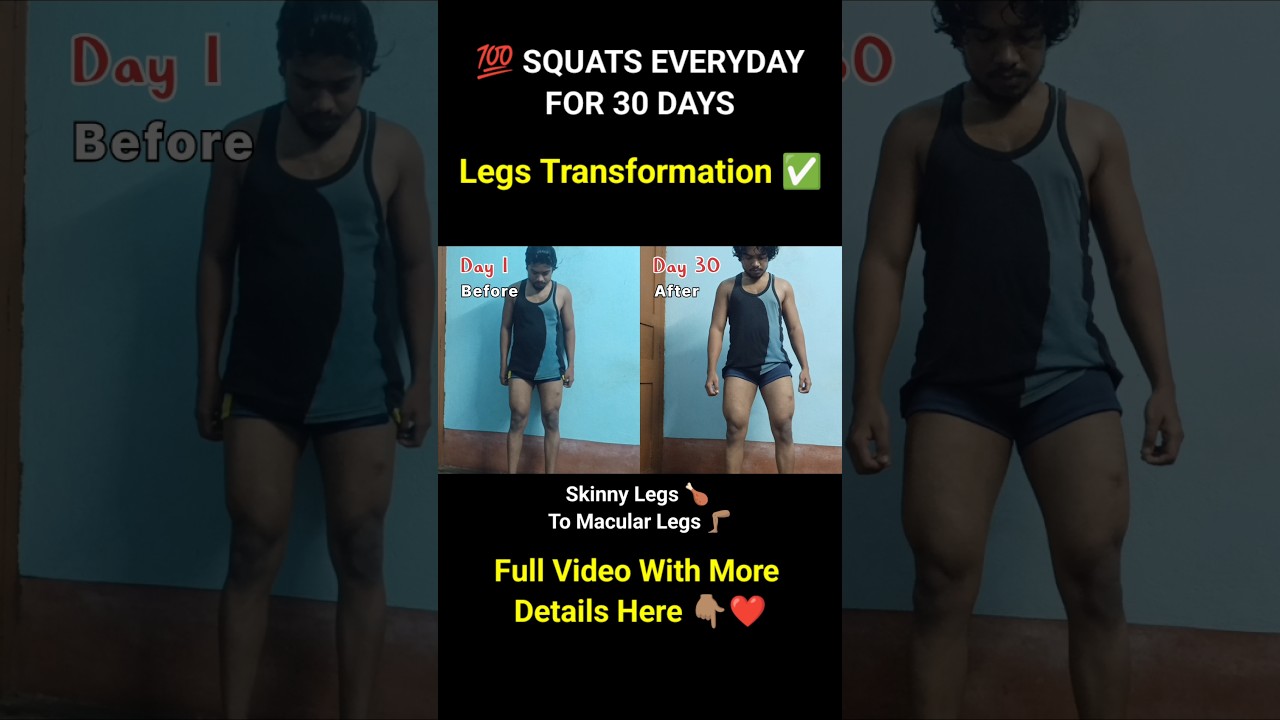 I DID 100 SQUATS EVERYDAY FOR 30 DAYS || LEGS TRANSFORMATION CHALLANGE || SKINNY 🍗 TO MASCULAR 🦵🏽