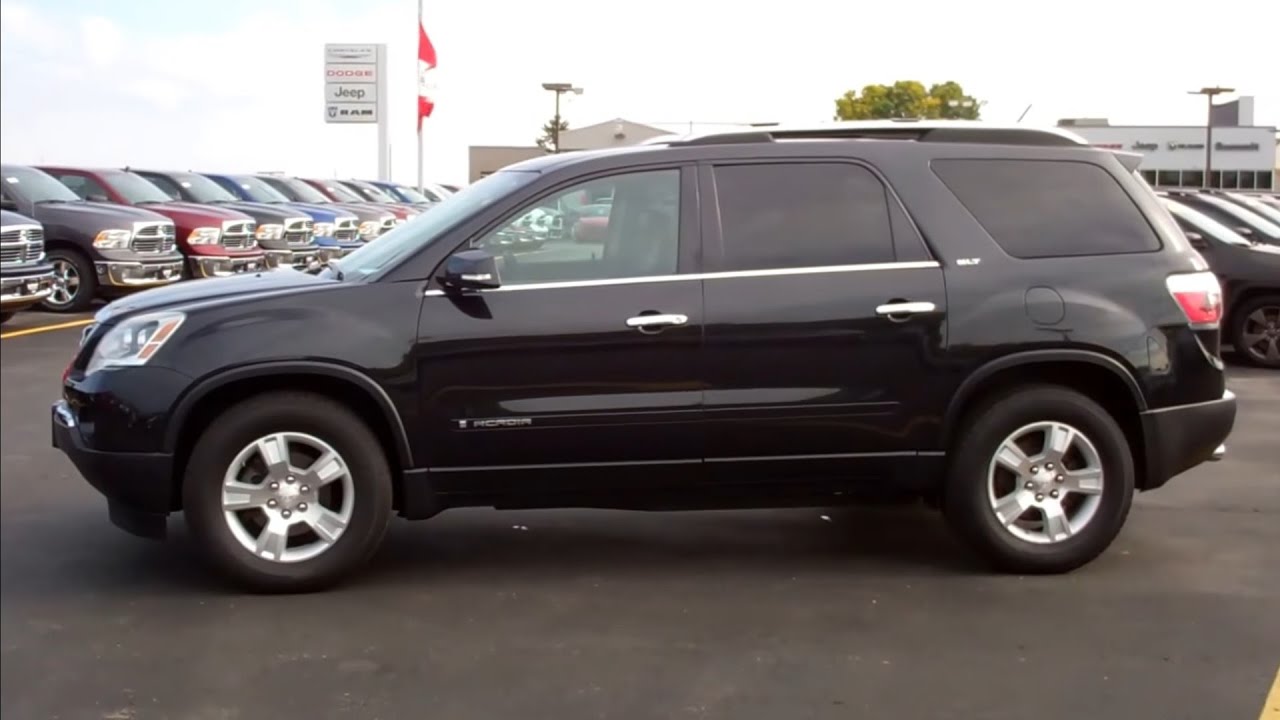 2008 GMC ACADIA SLT QUADS THIRD AWD CARBON BLACK METALLIC WALK AROUND REVIEW SOLD! 8693 SUMMITAUTO