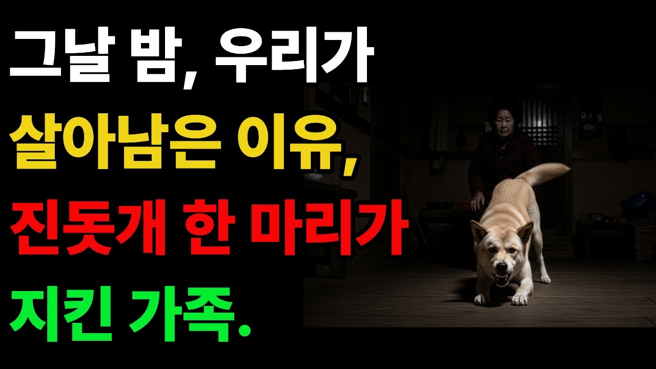 그날 밤, 우리가 살아남은 이유, 진돗개 한 마리가 지킨 가족  #진돗개사연 #감동사연 #진돗개 #강아지 #이야기 #오디오북