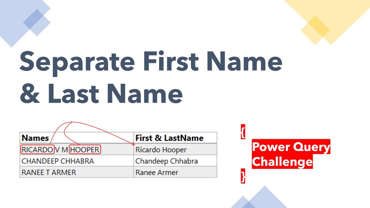 Power Query Challenge - Separate First and Last Name