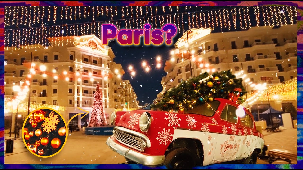 Tashkent City during New year celebration Walking Tour  Binaural travel adventure music Uzbekistan
