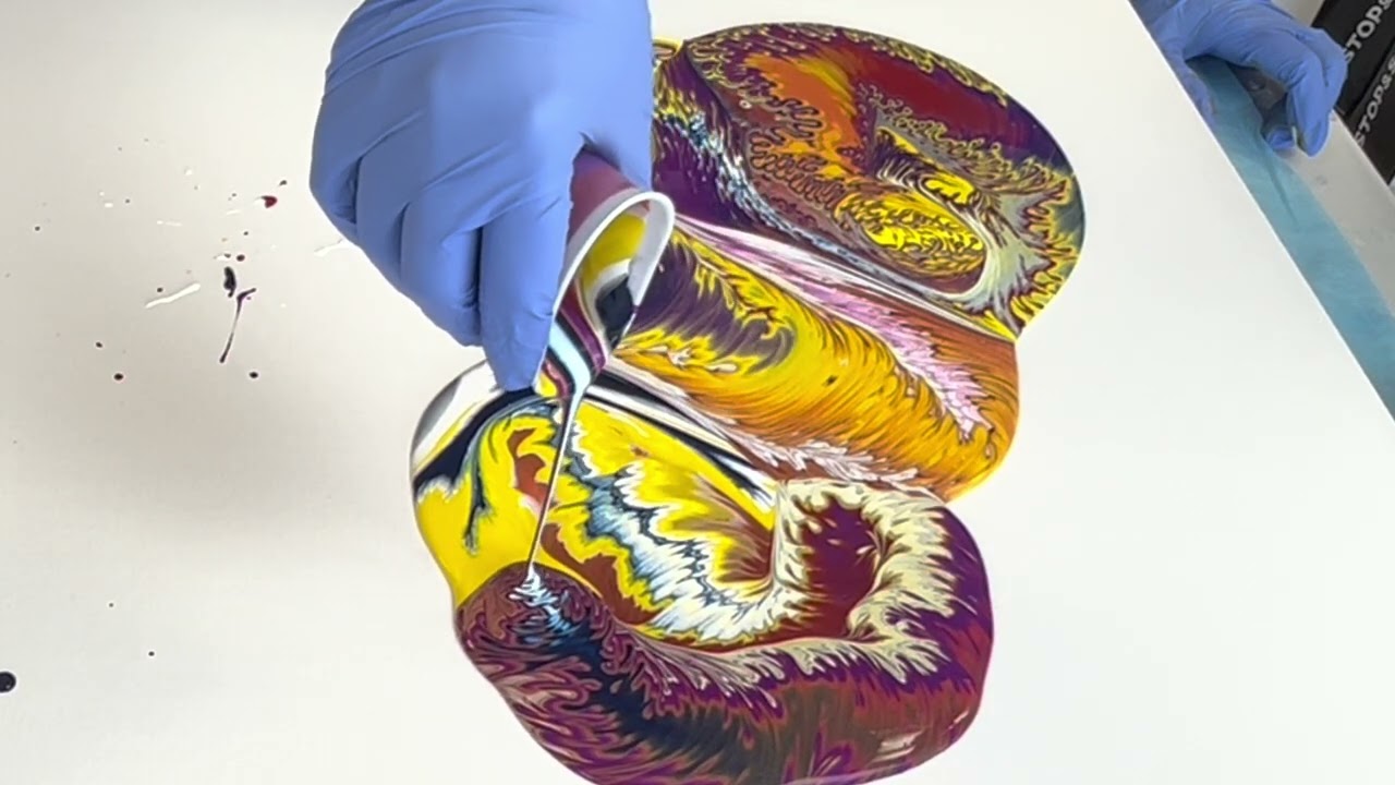 FIERY Colors - Wandering Straight Pour - Acrylic Pour - Fluid Art