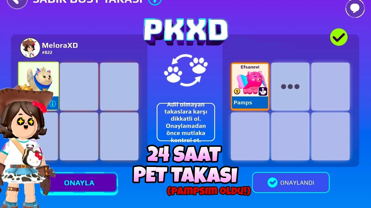 Pkxd 24 saat pet takası yaptım!!😱✨️👌🩷(pampsım oldu)