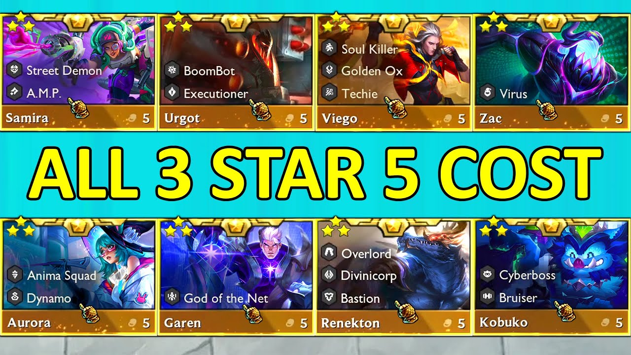 Set 14 ALL 5 Cost Units 3 Star ⭐⭐⭐