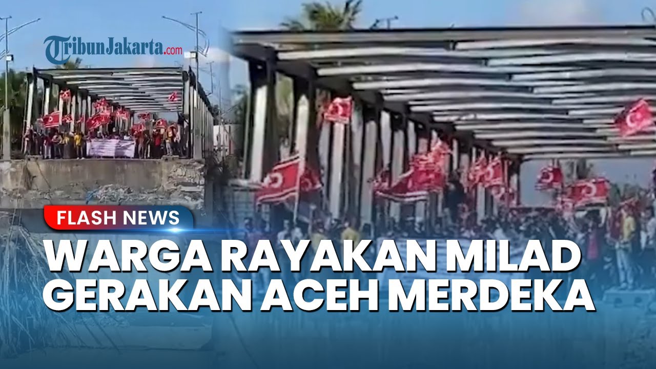 Tersebar Luas! Warga Rayakan Milad Gerakan Aceh Merdeka saat Banjir, Bendera Bulan Bintang Berkibar