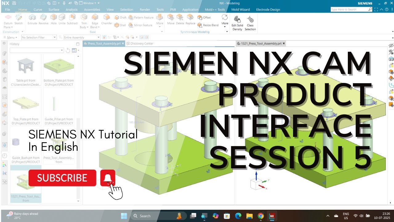 Демонстрация интерфейса продукта и сборки клона в Siemens NX CAD.