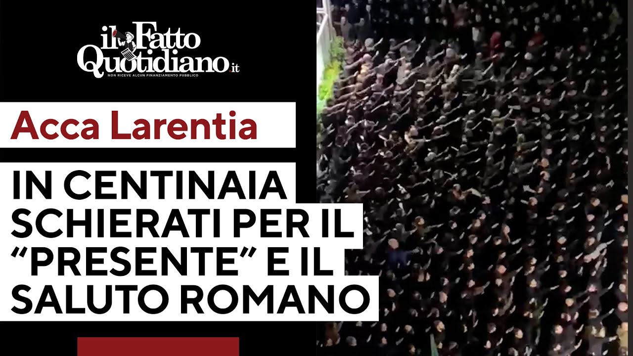 Acca Larentia, in centinaia schierati per il “presente” e il saluto romano ai “camerati caduti”