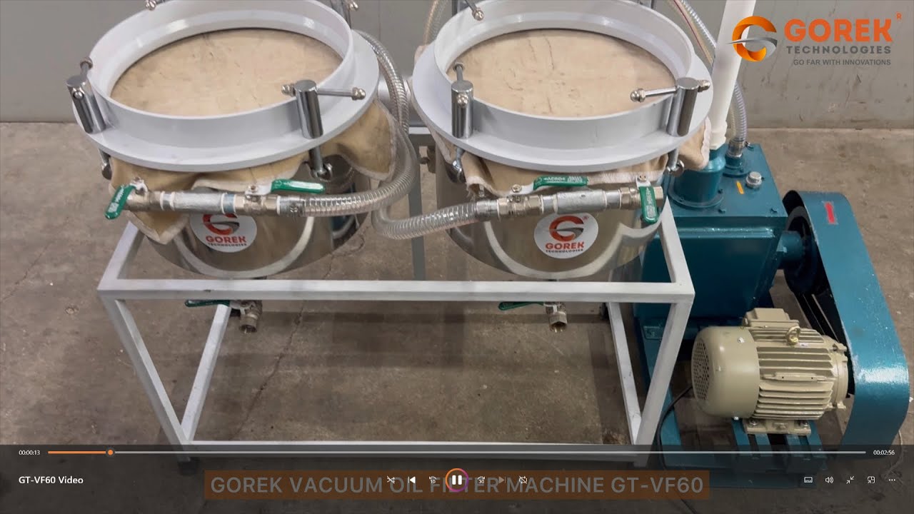 GOREK Vacuum Oil Filter Machine (GT-VF40) – New Model | Up to 60 KG/HR Filtration