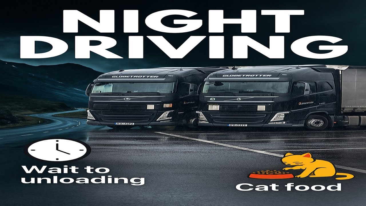 Night driving my European truck 