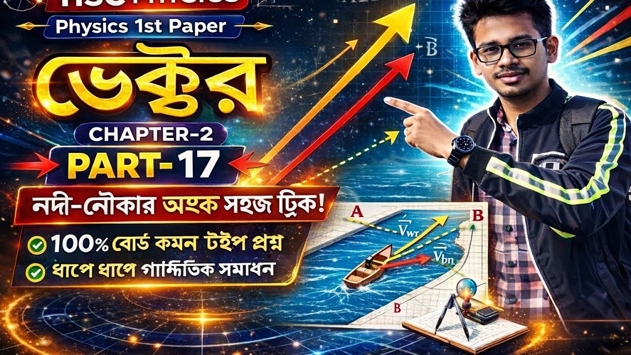 নদী নৌকার ম্যাথ || HSC physics 1st part chapter 2 || ভেক্টর || পার্ট -(১৭) ||