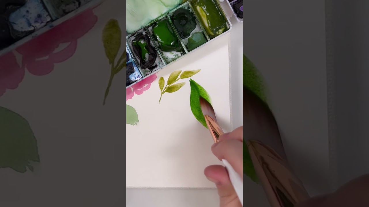 Painting leaves with a dagger brush!