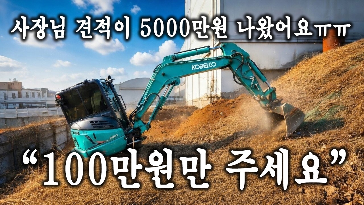 5000만원짜리 견적 100만원에 해결해 드렸습니다. 미니포크레인 수해예방작업.