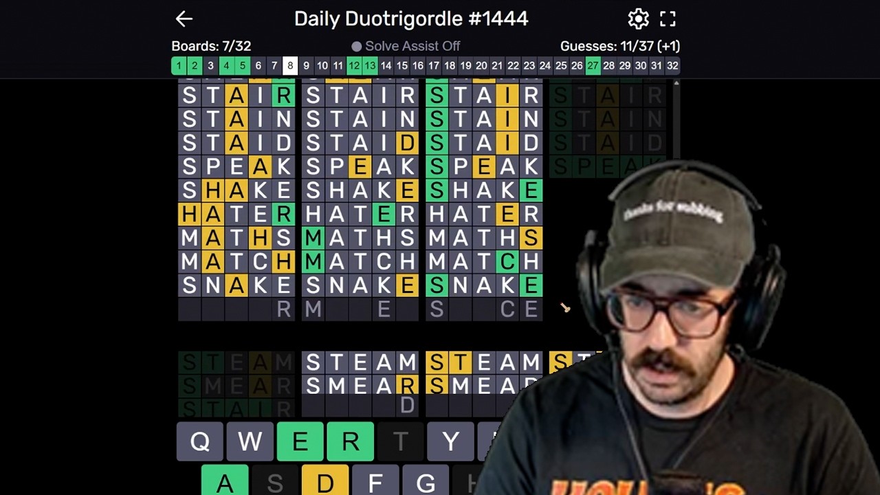 Learning Duotrigordle (Logic game)