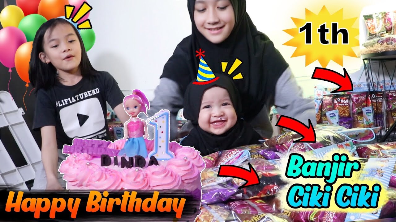 Selamat ulang tahun adek Dinda ke 1 BANJIR Hadiah 😍