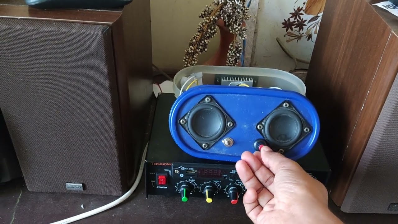 Amplifier pcb TDA7379 used for portable music box with stereo speaker out testing