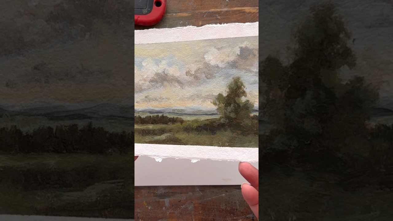 Painting a vintage landscape in acrylics #art