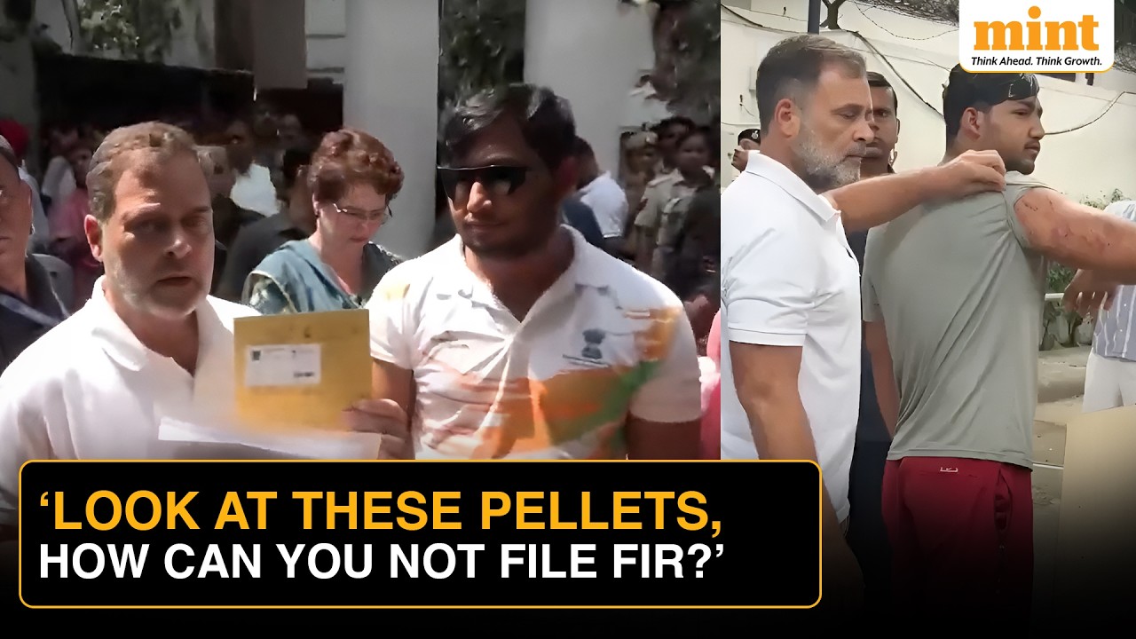 Rahul Gandhi Stages Sit-In Protest At Delhi Police Station Over Pellet Gun Use During CJP Protest
