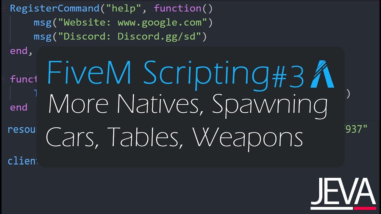 FiveM Scripting 3 - More Natives, Spawning Cars, Tables, and Weapon Attachments (Lua)