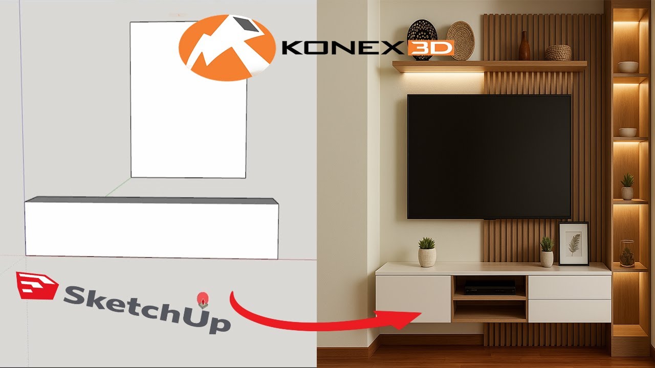 Cómo diseñar un Rack de Tv en 3D con Sketchup 🧰