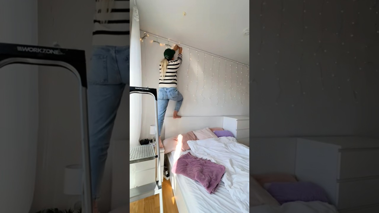 Lichterkettenvorhang#actionfinds #cutainlights #aufh&auml;ngen #foryou #action #lichterkette #befestigen