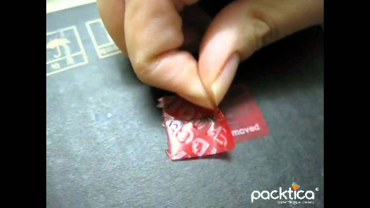 Packtica Tamper Evident Non Residue Label