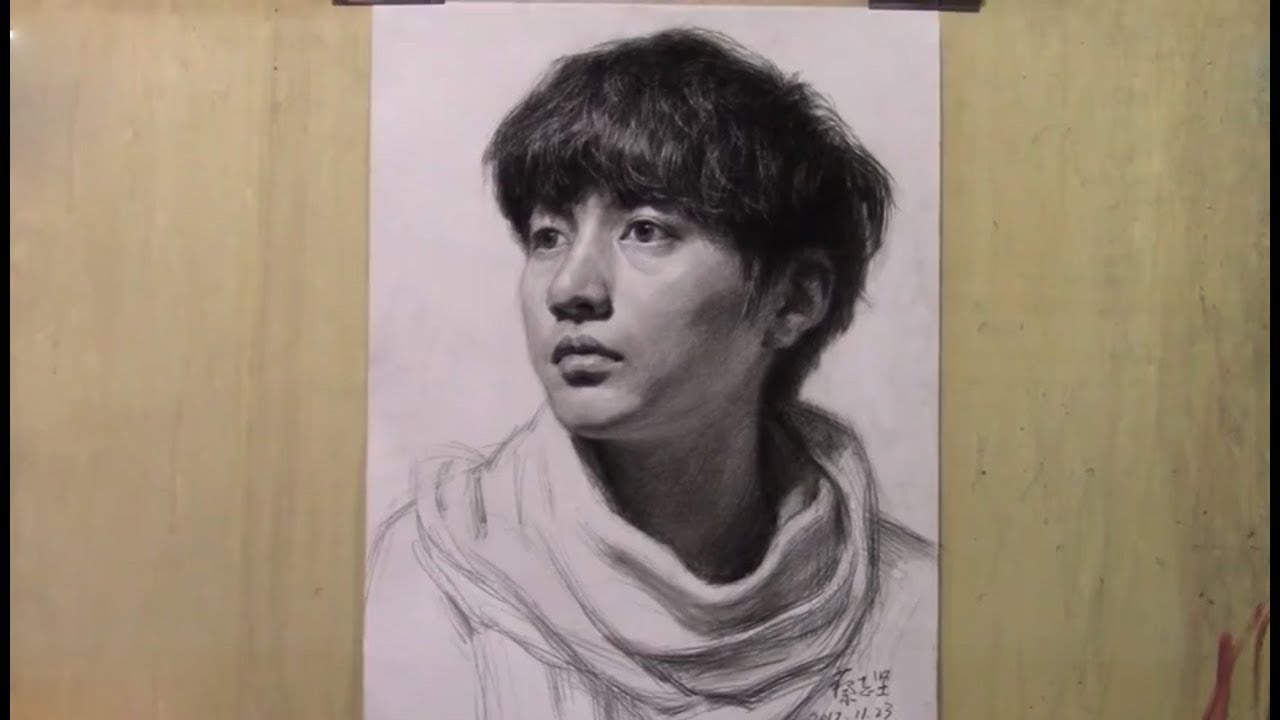 Portrait Drawing in Pencil / Young Man