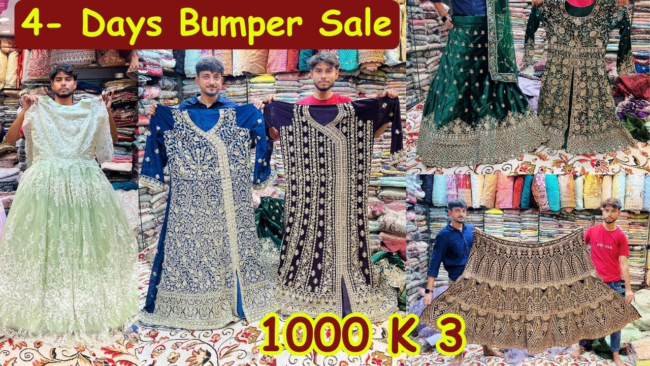 4- Days Ka Bumper Sale 1000 K 3 Pakistani Suit Materials Bridal Gharara Palazzo Lehenga Barbie Gowns