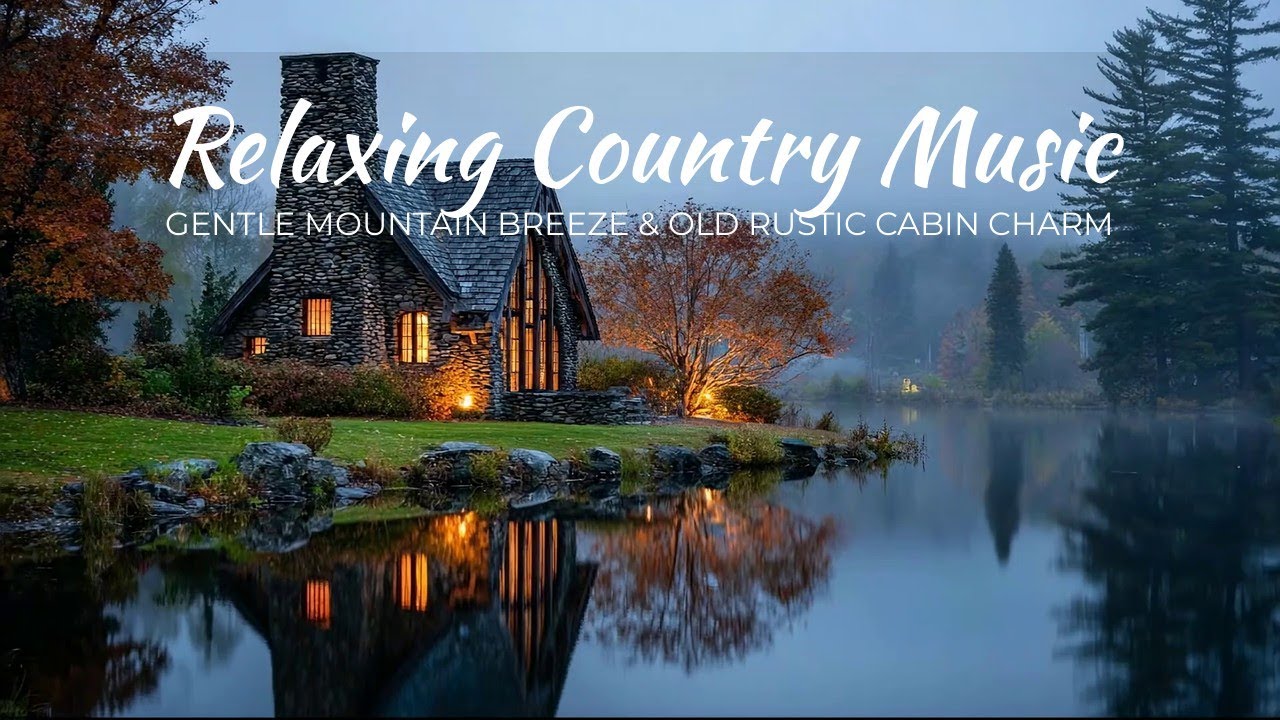 Relaxing Country Music | Gentle Mountain Breeze & Old Rustic Cabin Charm