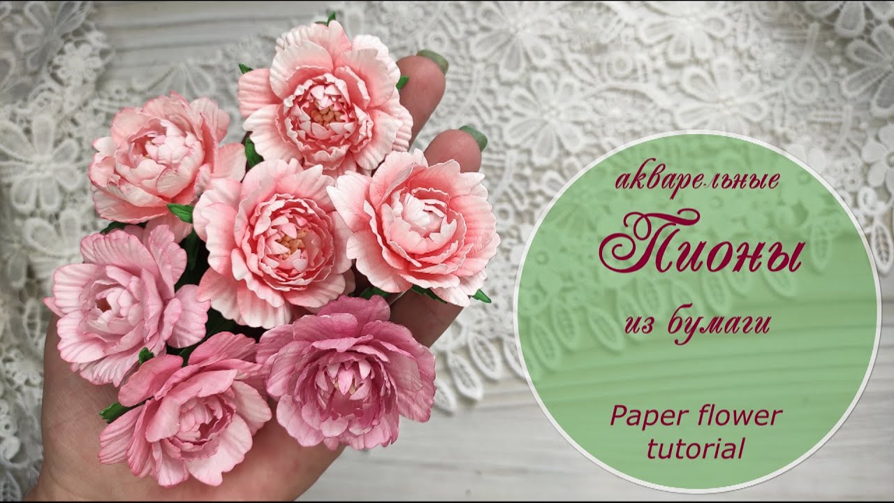 Пионы акварельные из бумаги / paper flowers tutorial