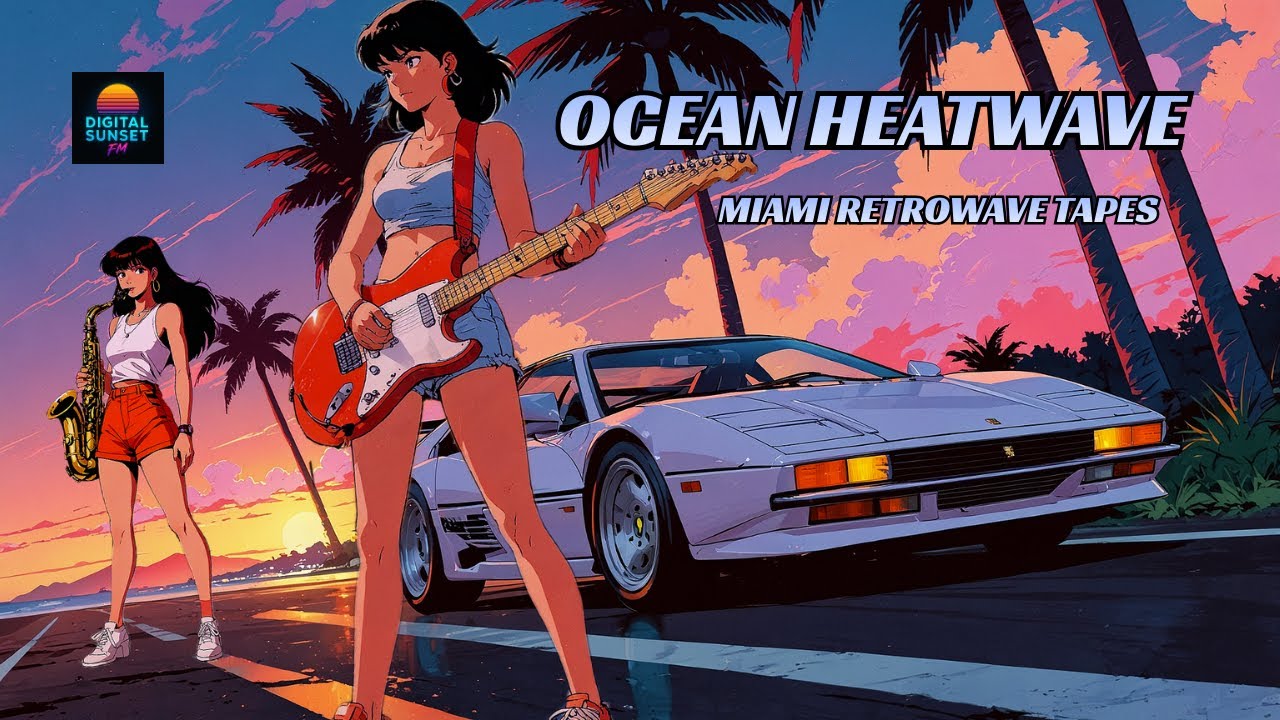 🌅 Ocean Heatwave &mdash; Miami Retrowave Tapes 🎷🎸🌴 | 80s Synthwave, Summer Night Drive (Full Album)