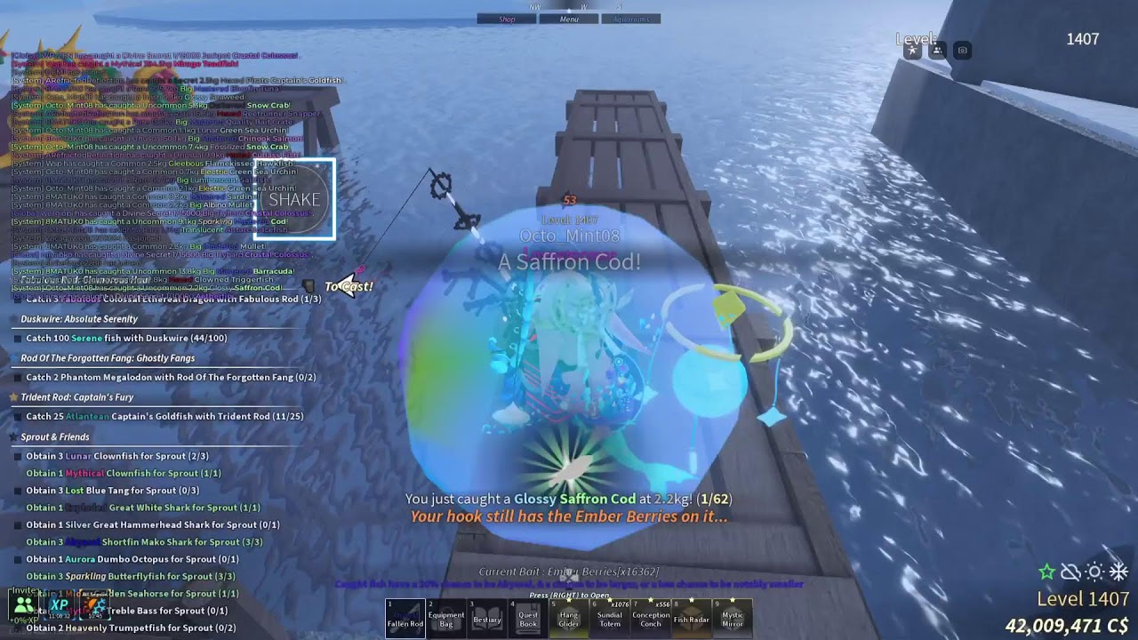 Fisch: Day 72 Grinding for Rare Rods & Compete the Bestiary