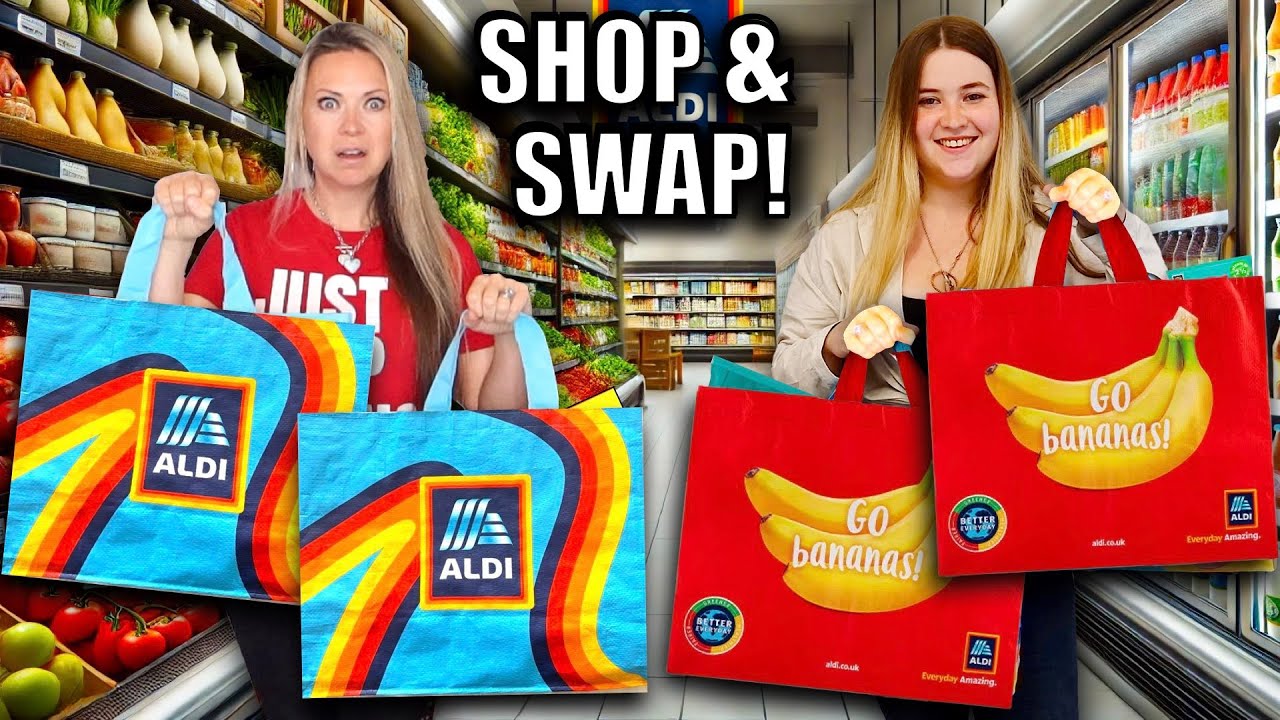 MOTHER & DAUGHTER FOOD SHOP & SWAP! Aldi budget shopping challenge