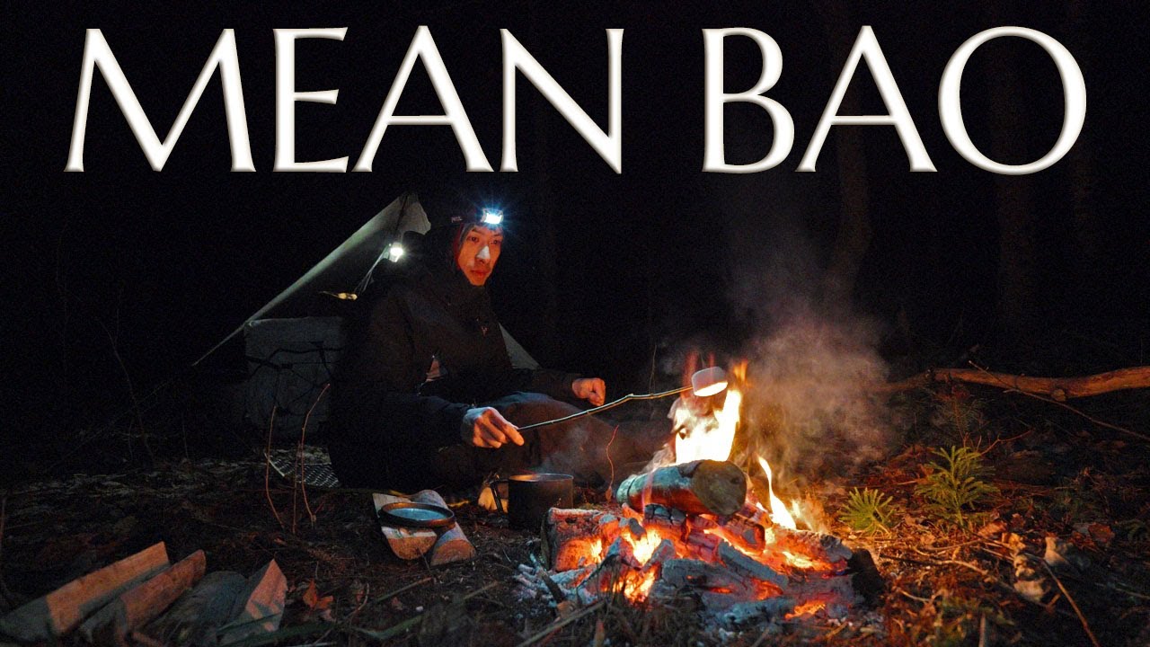 Solo Winter Camping | Cooking a Steak Steamed Bun Sandwich