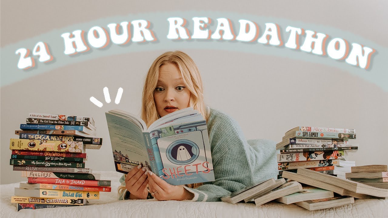 24 HOUR READATHON \\ how many graphic novels & manga can I read in 24 hours? 🌙 reading vlog!
