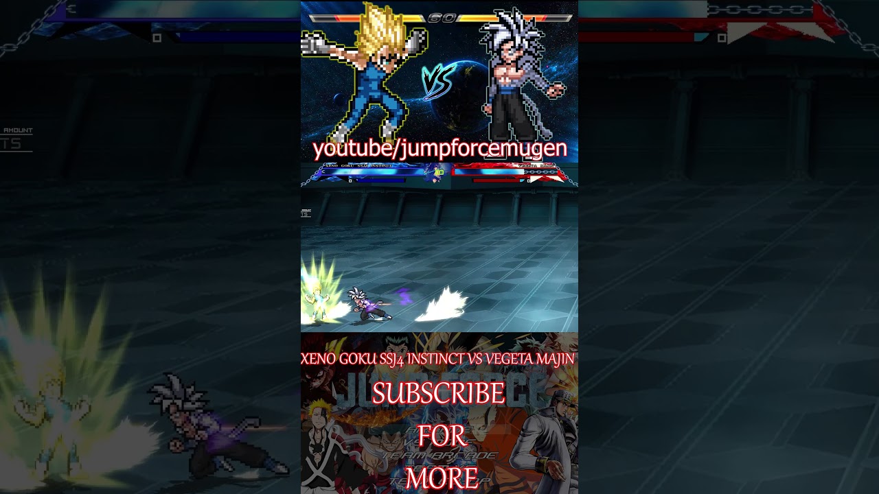 XENO GOKU SSJ4 INSTINCT VS VEGETA MAJIN #mugen #anime #jumpforcemugen