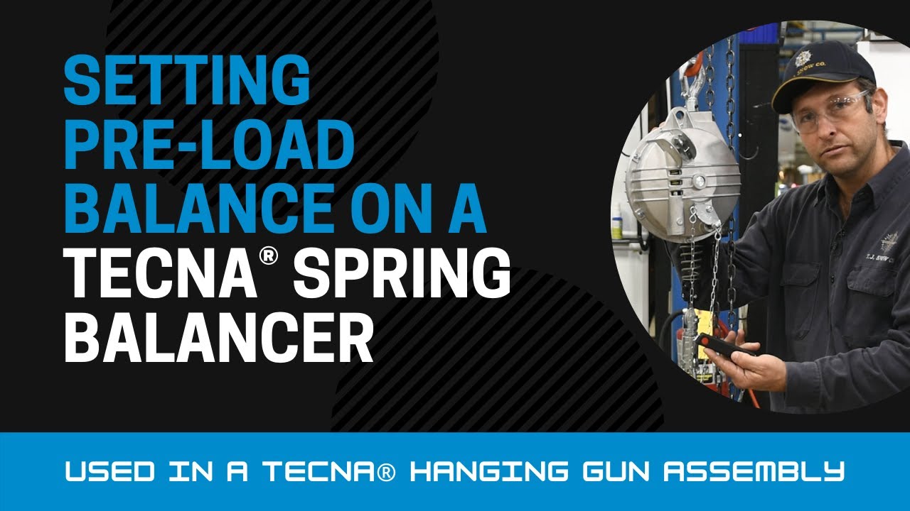 Setting & Adjusting Pre-Load Balance on TECNA® Spring Balancer - Portable Hanging Gun - T.J. SNOW