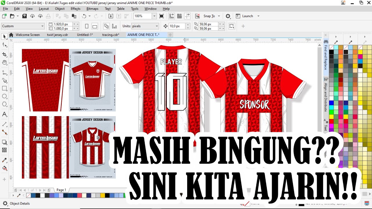 Cara Mengambil Motif Jersey dari Mockup dengan Teknik Tracing Coreldraw