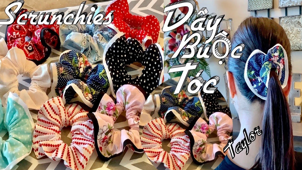 Hướng Dẫn Cách May Dây Cột Tóc - Dây Buộc Tóc Rất Đơn Giản Ai Củng Làm Được - DIY Hair Scrunchies