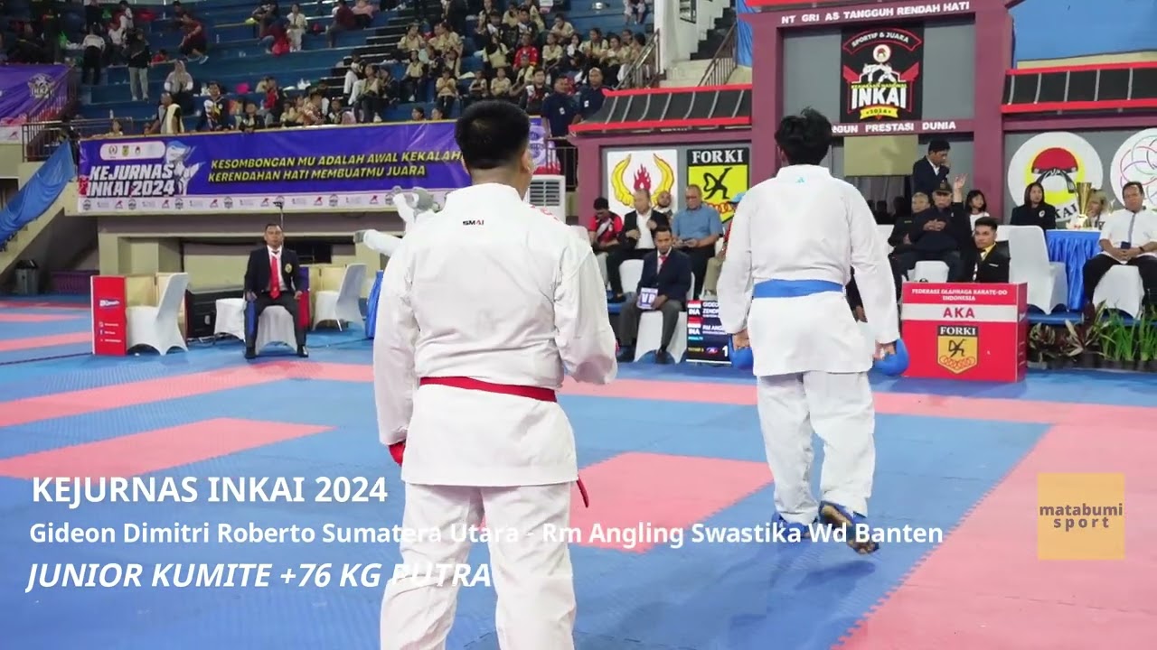 KEJURNAS INKAI 2024 | Gideon Dimitri Roberto VS Rm Angling Swastika Wd | JUNIOR KUMITE +76 KG PUTRA